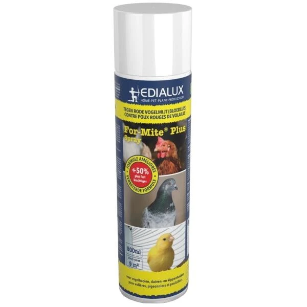 EDIALUX For-mite PLUS Aerosol - Tegen Bloedluizen 500 Ml 3 EDIALUX For-mite PLUS Aerosol - Tegen Bloedluizen 500 Ml